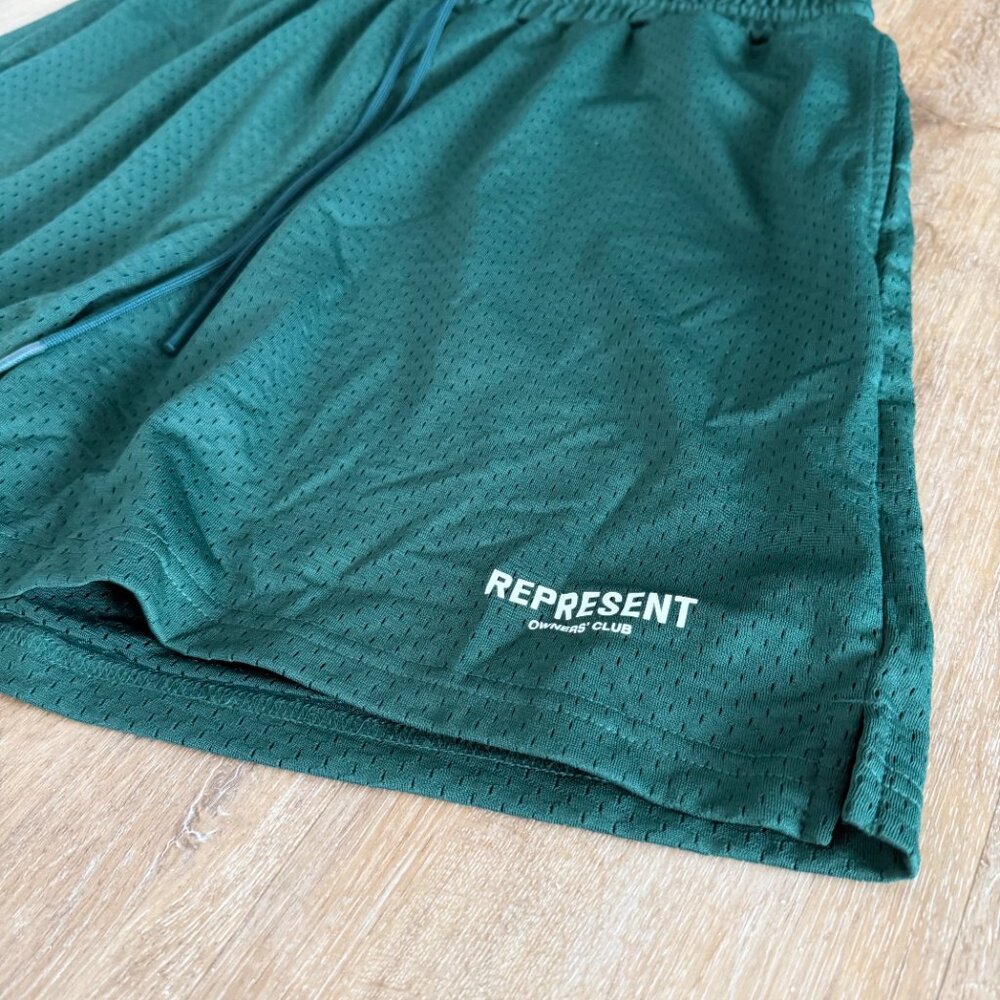 REPRESENT 'Owners Club' Mesh Shorts - Size XL - Racing Green